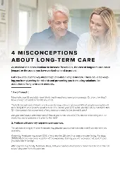 Thumbnasil of the 4 Misconceptions about Long-Term Care handout